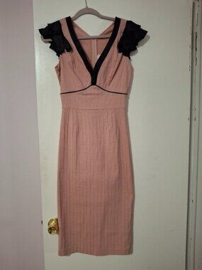 Stop Staring Pink and Black Pinup Dress Size L